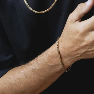 Lotus Style Homme Bracelet Chaine Torsadee Doré