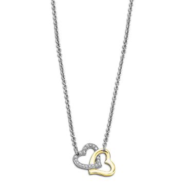 Lotus Style Collier Femme Cœur Bicolore Dore Oxydes De Zirconium