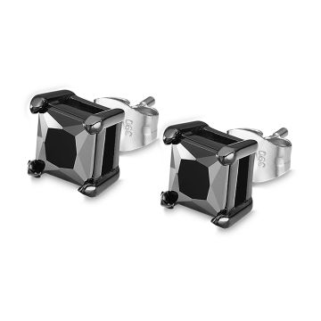 Boucle D'oreille Oxydes De Zirconium Noirs