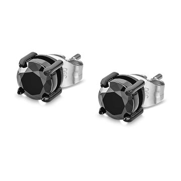 Boucle D'oreille Oxydes De Zirconium Noirs