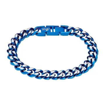Lotus Style Homme Bracelet Chaine Acier Et Bleu