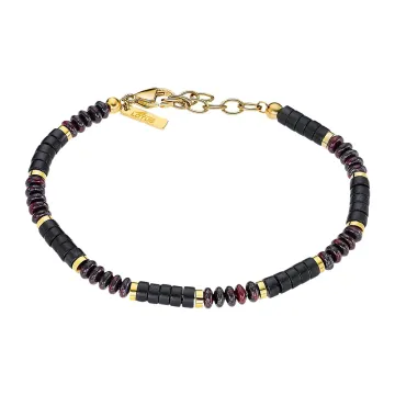 Lotus Style Homme Bracelet Perles Noires