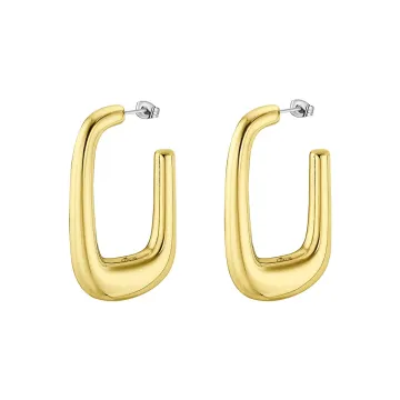 Lotus Style Femme Boucles D'Oreilles Creoles Dorées
