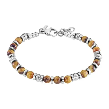 Lotus Style Homme Bracelet Perles Marrons
