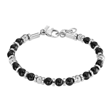 Lotus Style Homme Bracelet Perles Noires