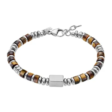 Lotus Style Homme Bracelet Perles Marrons