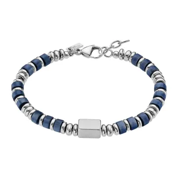 Lotus Style Homme Bracelet Perles Bleues