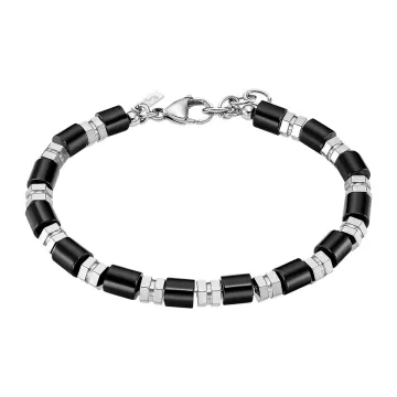 Lotus Style Homme Bracelet Perles Noires