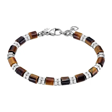 Lotus Style Homme Bracelet Perles Marrons