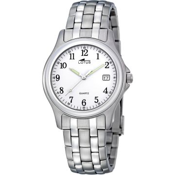 Montre Lotus Classic Steel Blanc Bracelet en Acier Homme