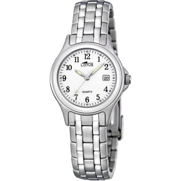 Montre Lotus Classic Steel Blanc Bracelet en Acier Femme