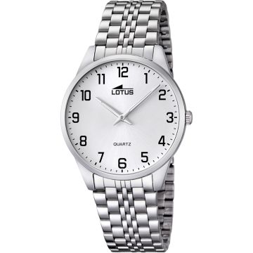 Montre Lotus Acier Classique Blanc Bracelet en Acier Homme