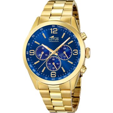 Montre Lotus Bleu Bracelet en Acier Inoxydable Homme