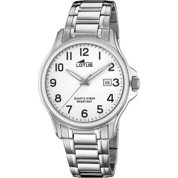 Montre Lotus Classic Steel Blanc Bracelet en Acier Homme
