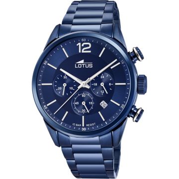 Montre Lotus Chrono Bleu Bracelet en Acier Homme