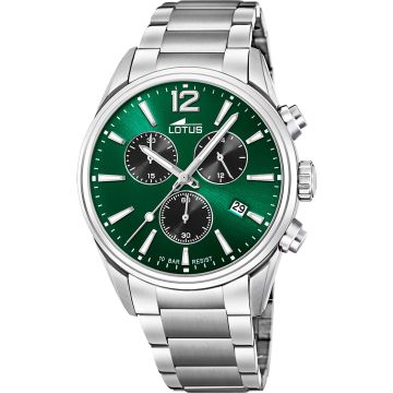 Montre Lotus Homme Chronographe Acier Fond Vert