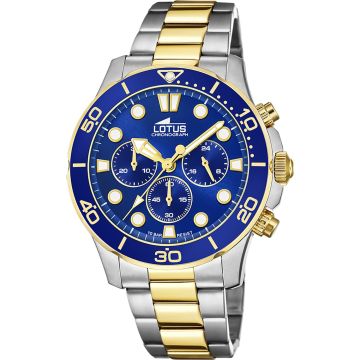 Montre Lotus Excellent Bleu Bracelet en Acier Homme