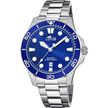 Montre Lotus Excellent Bleu Bracelet en Acier Homme