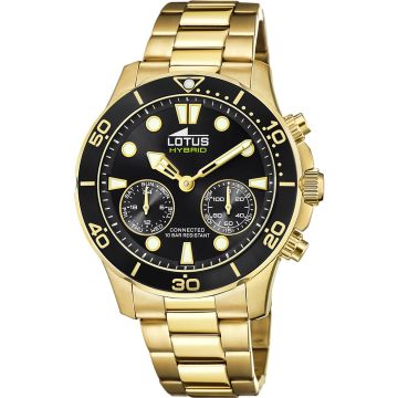 Montre Lotus Noir Bracelet en Acier Inoxydable Homme