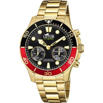 Montre Lotus Noir Bracelet en Acier Inoxydable Homme