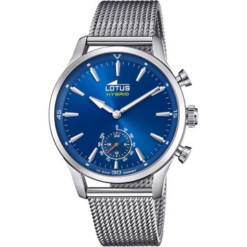 Montre Lotus Bleu Bracelet en Acier Inoxydable Homme