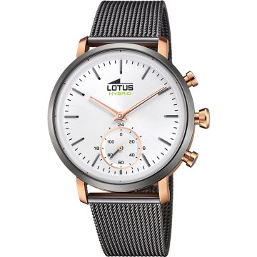 Montre Lotus Gris Bracelet en Acier Inoxydable Homme