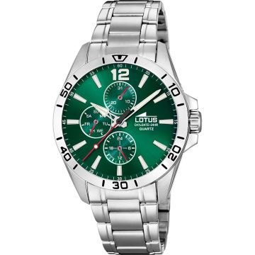 Montre Lotus Homme Multifonctions Acier Fond Vert