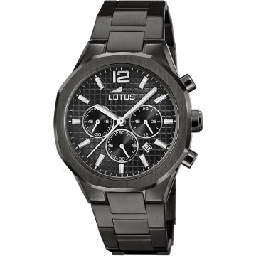 Montre Lotus Homme Chronographe Acier Noir Fond Noir