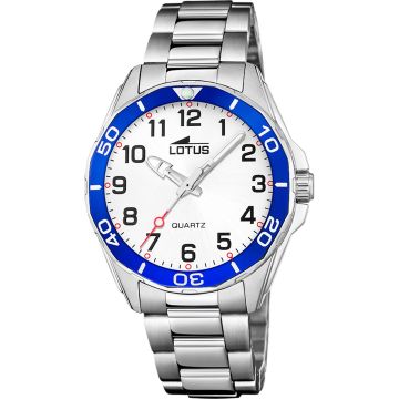 Montre Lotus Junior Collection Blanc Bracelet d'Acier Inoxydable Garçon