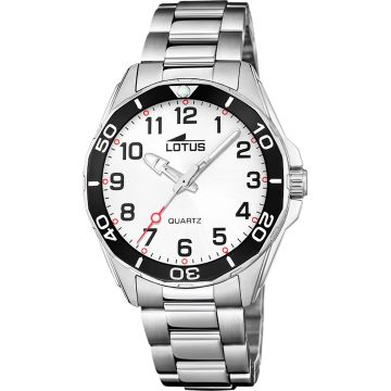 Montre Lotus Junior Collection Blanc Bracelet d'Acier Inoxydable Garçon