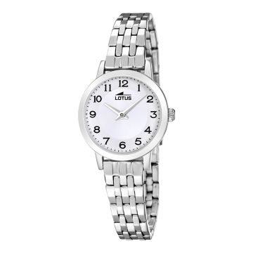Montre Lotus Old Money Blanc Bracelet d'Acier Inoxydable Femme
