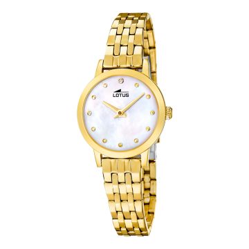 Montre Lotus Old Money Blanc Bracelet d'Acier Inoxydable Femme