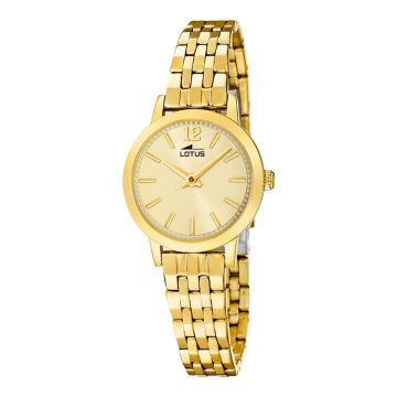 Montre Lotus Old Money Doré Bracelet d'Acier Inoxydable Femme