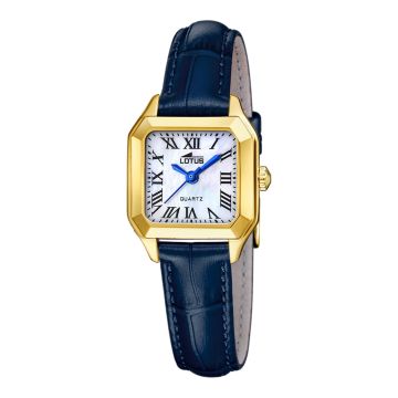 Montre Femme Lotus Old Money Avec Cadran Argent et Bracelet Cuir Noir