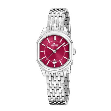 Montre Femme Lotus Old Money Avec Cadran Bordeaux et Bracelet Acier