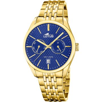 Montre Lotus Multifunction Collection Bleu Bracelet d'Acier Inoxydable Homme