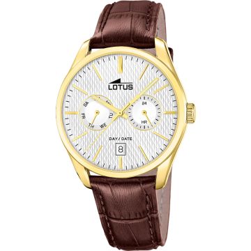 Montre Lotus Multifunction Collection Gris Bracelet de Cuir Homme