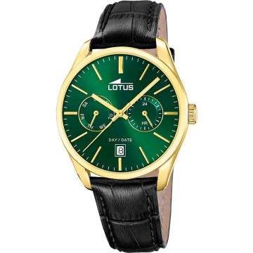 Montre Lotus Multifunction Collection Vert Bracelet de Cuir Homme