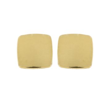 Boucles D'Oreilles Carree Tout Or Bords Arrondis