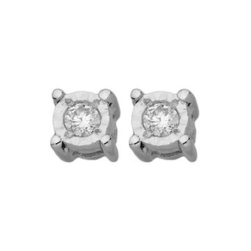 Boucles D'Oreilles Pre-Serti Pastille Dt 0.03Ct Og