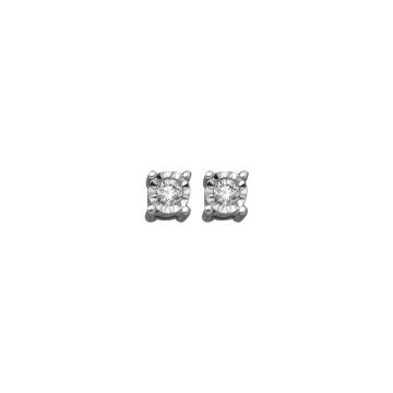 Boucles D'Oreilles Pre-Serti Pastille Dt 0.08Ct Og