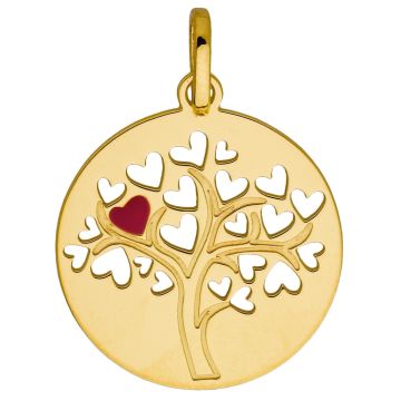 Médaille Arbre De Vie Coeur Laque Frambo