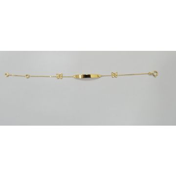 Gourmette Bb Plaq.Rect.2 Mtfs Papillon
