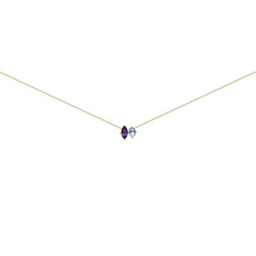 Collier Am 8*4Mm + To 6*4Mm