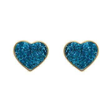 Boucles D'oreilles Coeur Vis Turquoise