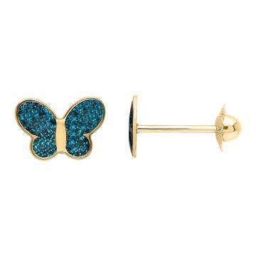 Boucles D'oreilles Papillon Vis Turquoise