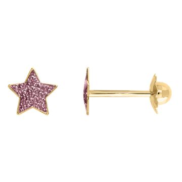 Boucles D'oreilles Etoile Vis Rose