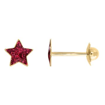 Boucles D'oreilles Etoile Vis Fushia