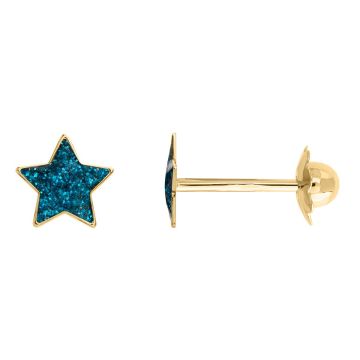 Boucles D'oreilles Etoile Vis Turquoise