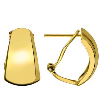 Boucles D'oreilles Demi Créoles Lisse Tige Clapet
